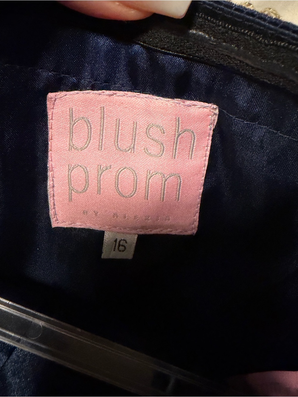 💙 Blush Navy Gold Beaded Corset Prom Hoco Dress Ladies Size 16 High Quality - Picture 6 of 12